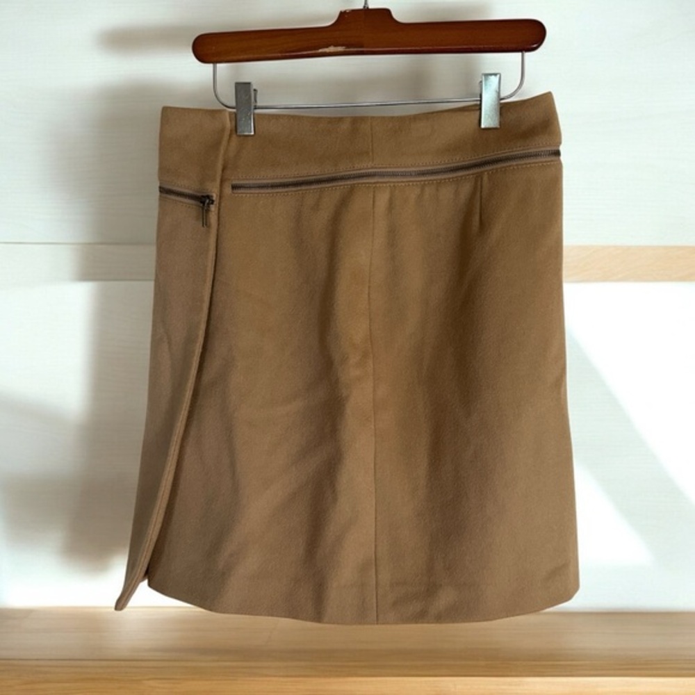 Tory Burch Wool Skirt Women‎ 2 Camel Tan Zipper Detail Mini A-Line